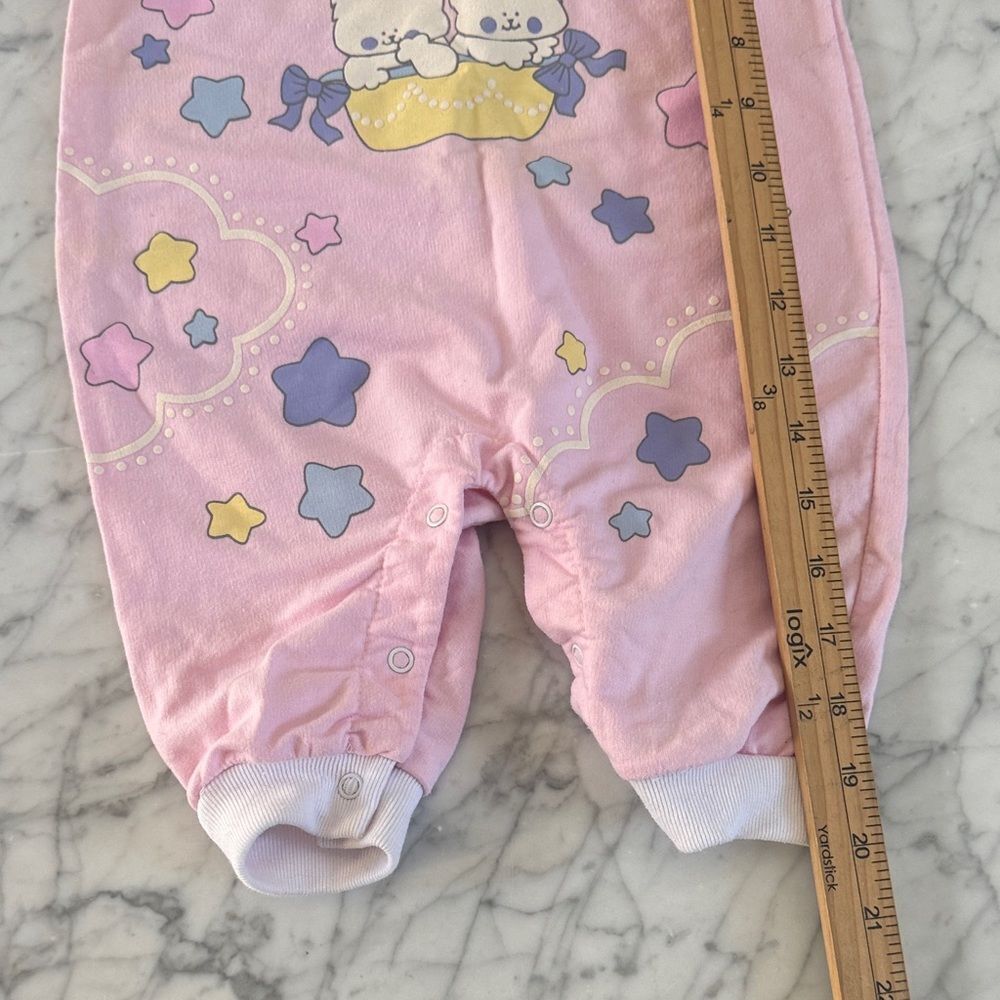 Vintage Bubble Romper Sz 6/9 Mo Pink Bunny Balloon Kids One Piece Easter - Picture 4 of 7